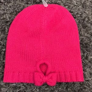 Kate Spade Sweetheart Pink Gathered Bow Beanie🎀